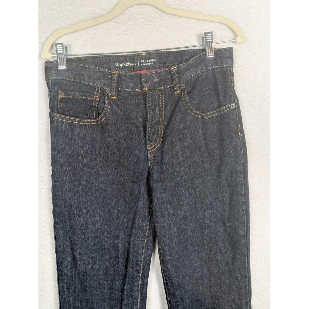 Gap Kids Jeans Kid's 18 Dark Indigo Flannel Lined 1969 Straight Leg Stretch
